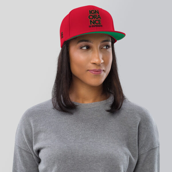 Ignorance is Expensive Red Snapback Hat - Image 2