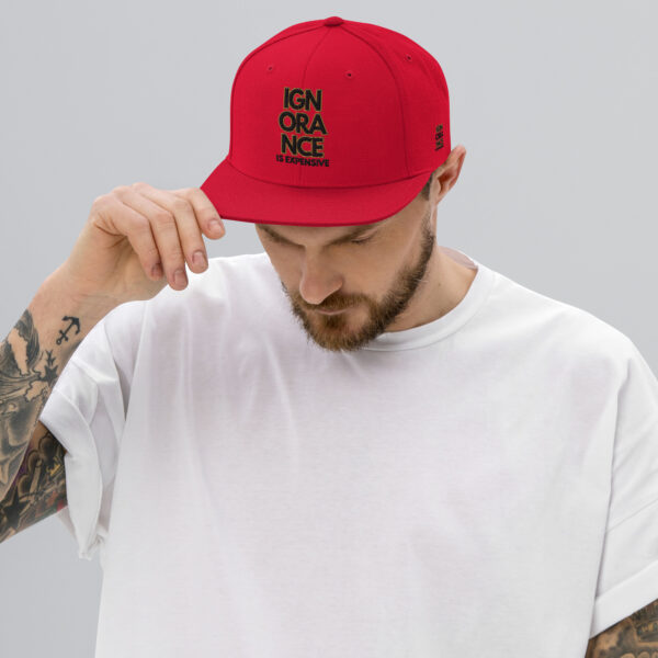 Ignorance is Expensive Red Snapback Hat - Image 4