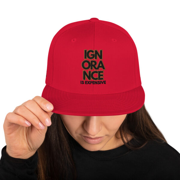 Ignorance is Expensive Red Snapback Hat - Image 5