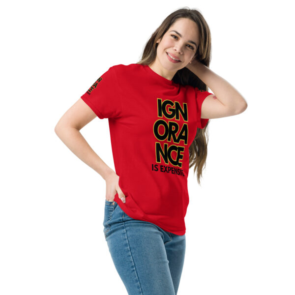 Ignorance is Expensive Red Unisex Classic Tee - Image 4