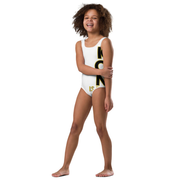 Ignorance is Expensive White Kids Swimsuit - Image 4