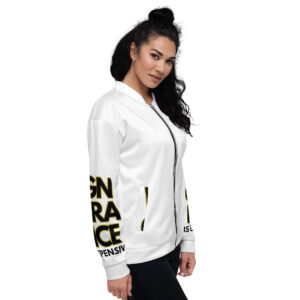Ignorance is Expensive White Unisex Bomber Jacket