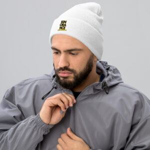 Ignorance is Expensive White W/ Gold Cuffed Beanie