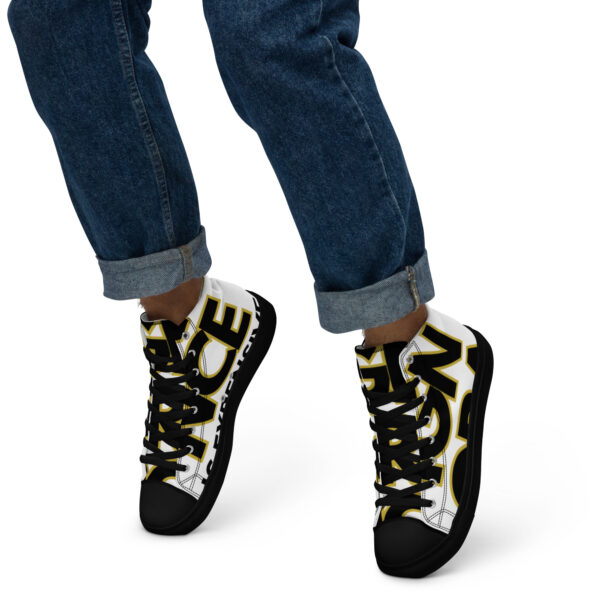 Ignorance is Expensive Black Men’s High Top Canvas Shoes - Image 2
