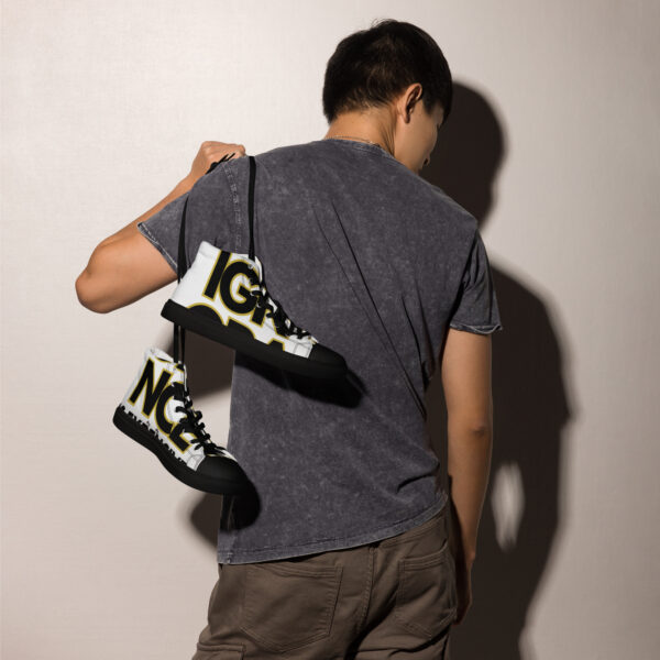 Ignorance is Expensive Black Men’s High Top Canvas Shoes