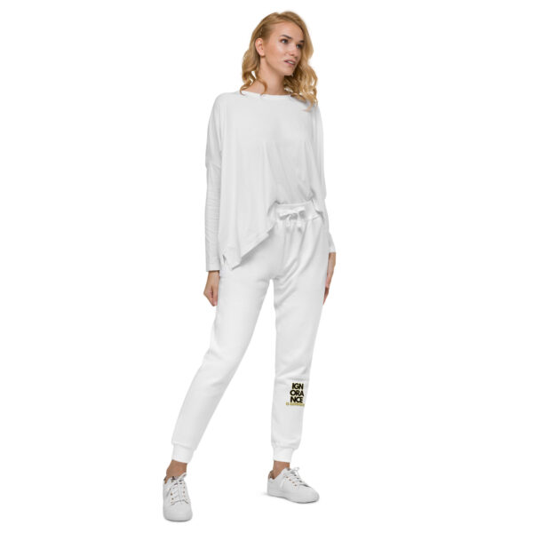 Ignorance is Expensive White Unisex Fleece Sweatpants - Image 4