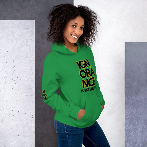 Ignorance is Expensive Green Unisex Hoodie - Image 2