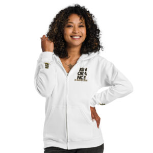 Ignorance is Expensive White Unisex Zip Hoodie
