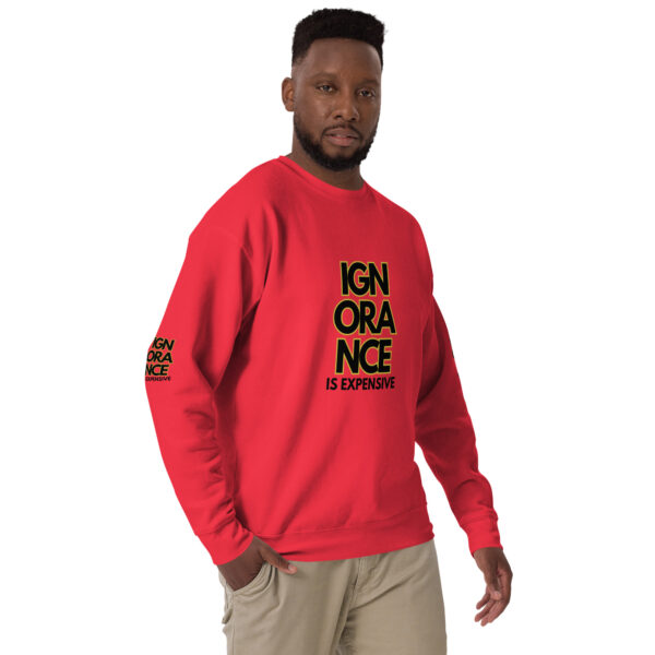 Ignorance is Expensive Red Unisex Premium Sweatshirt - Image 3