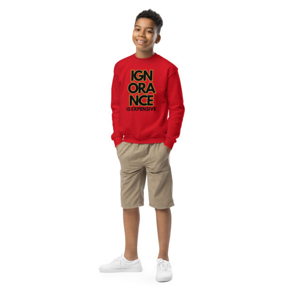 Ignorance is Expensive Red Youth Sweatshirt - Image 2