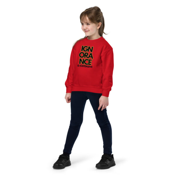 Ignorance is Expensive Red Youth Sweatshirt - Image 3