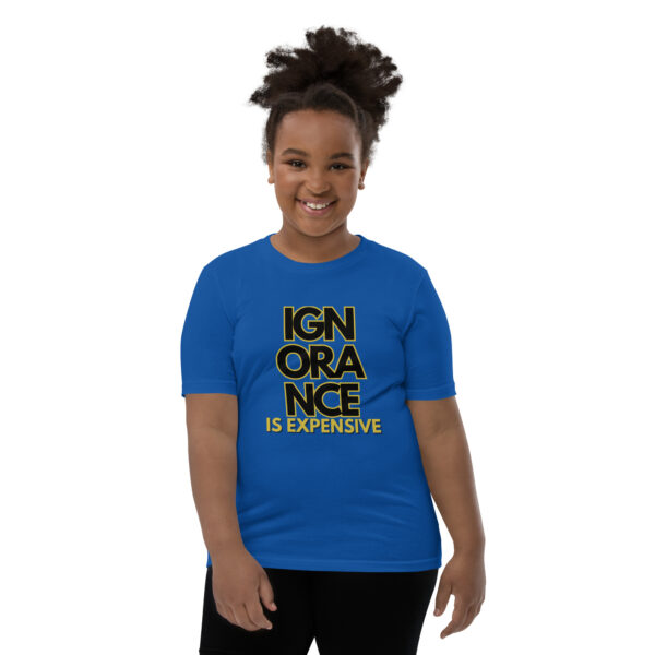 Ignorance is Expensive Blue Youth Short Sleeve T-Shirt - Image 2