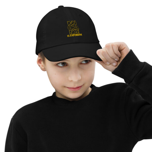 Ignorance is Expensive Black Youth Cap