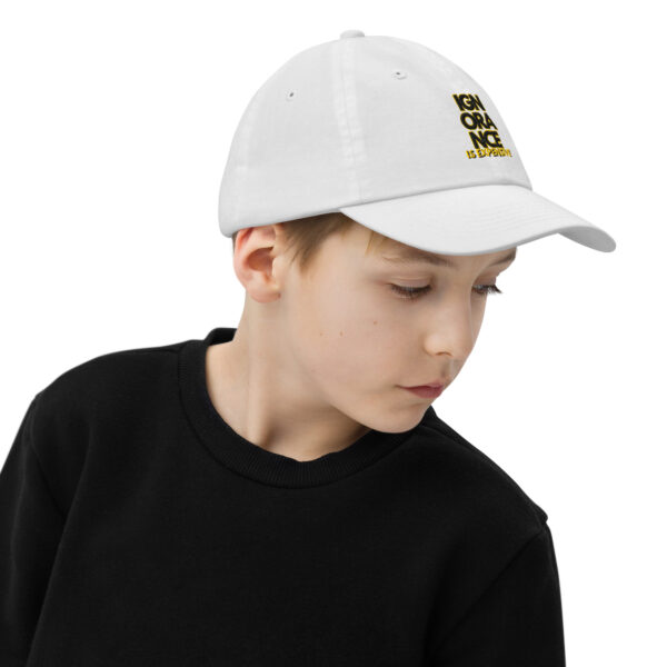 Ignorance is Expensive White Youth Cap - Image 8