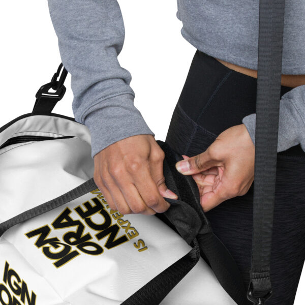Ignorance is Expensive White Duffle Bag - Image 2