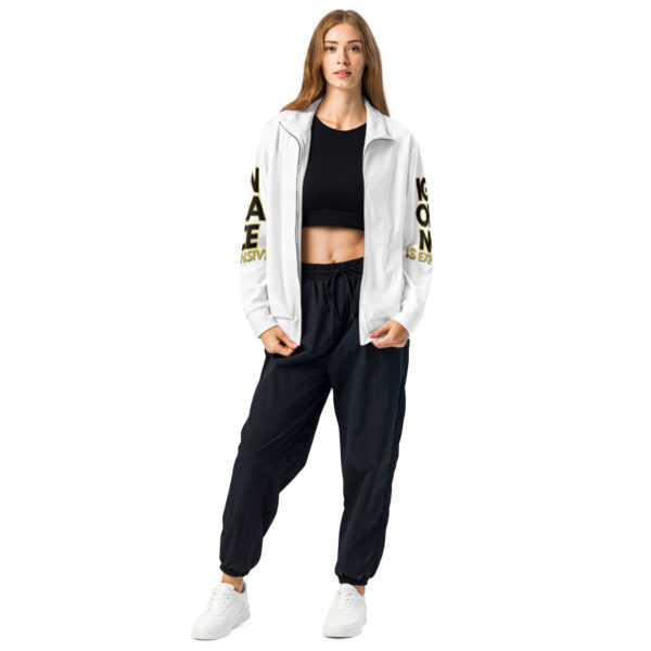 Ignorance is Expensive White Unisex Track Jacket - Image 3