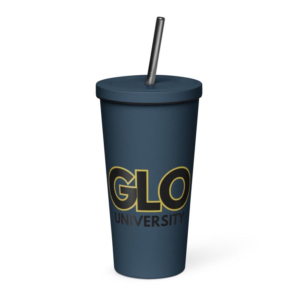 GLO University Insulated Tumbler with a Straw